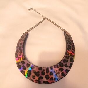 Leopard Print Statement Necklace